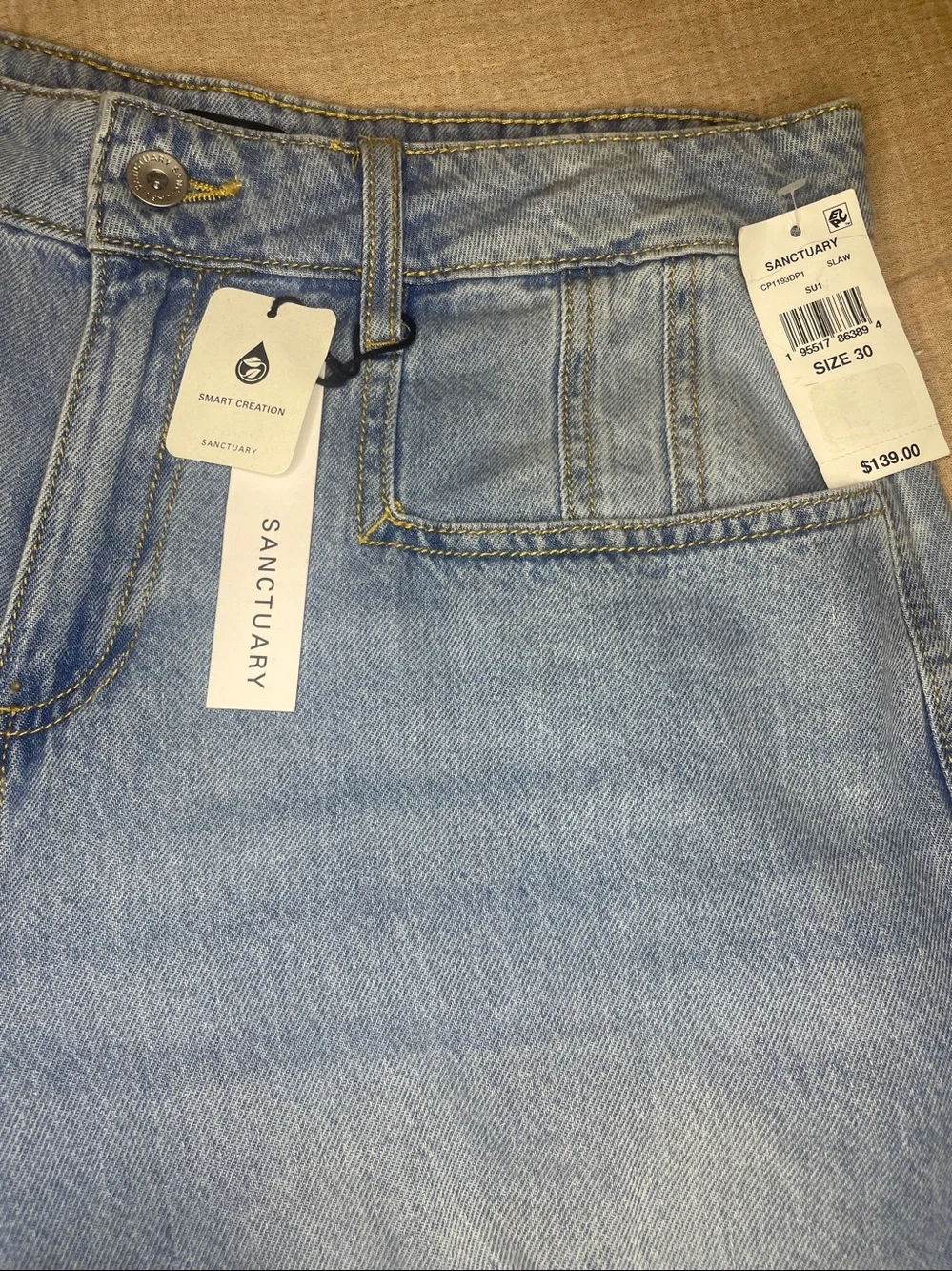 Sanctuary Highland Wide‎ Leg Denim 30 Sail Away Mid Rise Seam Detail NWT